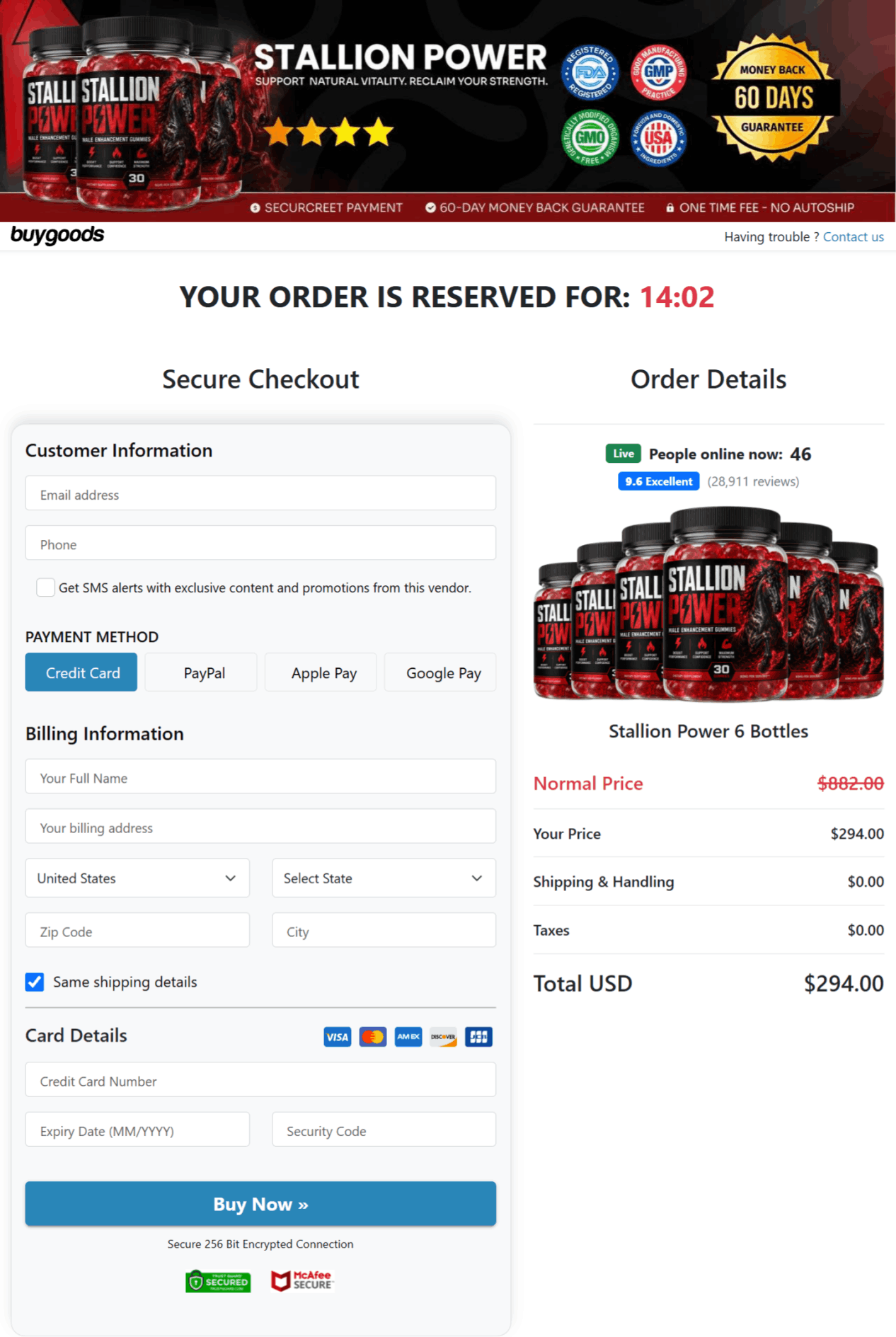 stallion power secure checkout